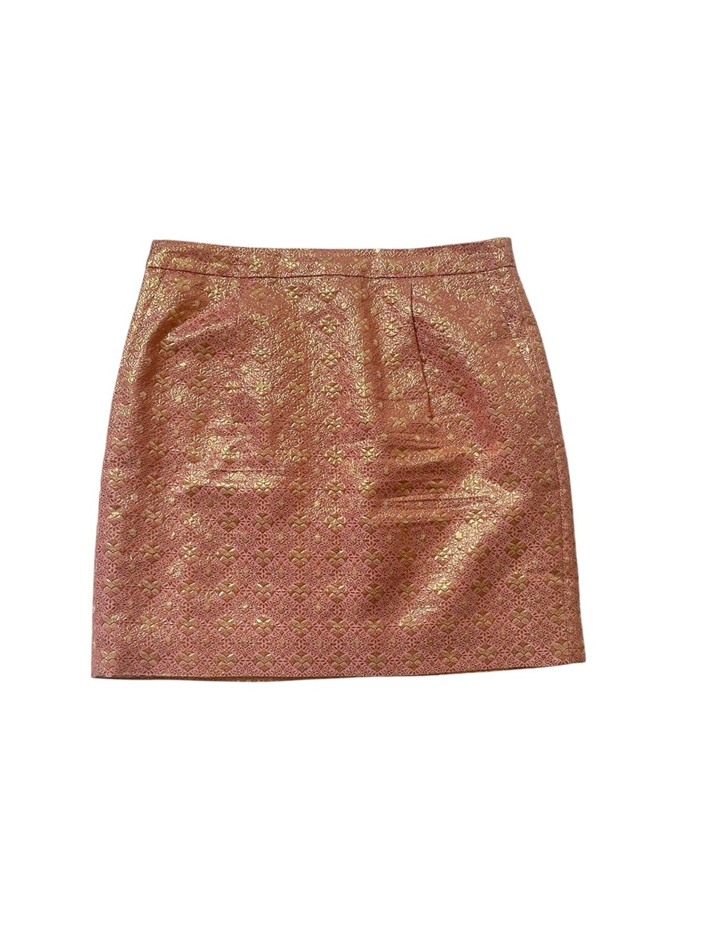 J. Crew metallic gold and dusty pink silk blend mini skirt size 6
